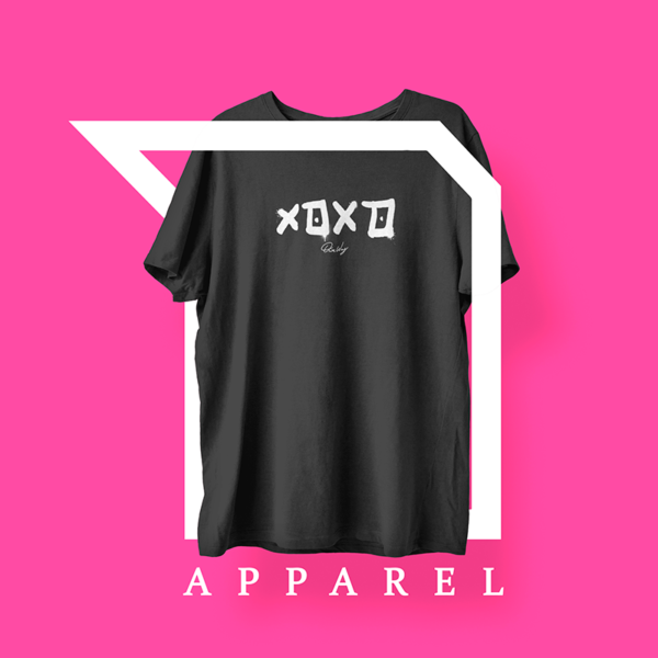 xoxo black tshirt white print 800x800