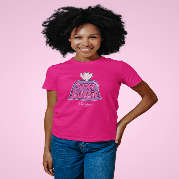 Sucka Bubbie print pink tshirt - Featured