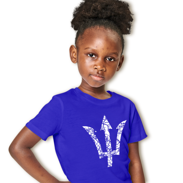 black girl wearing trident blue tshirt