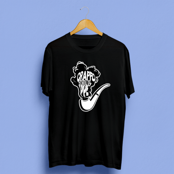 crappo smoke de pipe black shirt bajan apparel